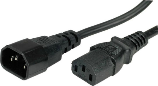 Roline IEC C14 - IEC C13 Кабел 1м Черен (19.99.1510)
