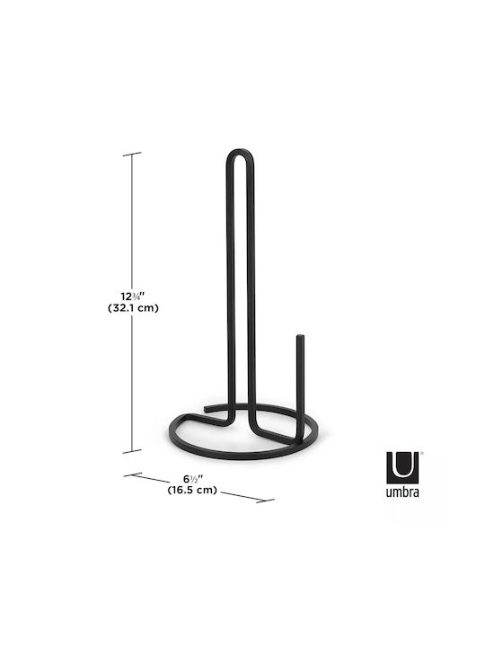 Umbra Squire Βάση για Χαρτί Κουζίνας Μεταλλική Μαύρη 16.5x16.5x32cm 1004313-040