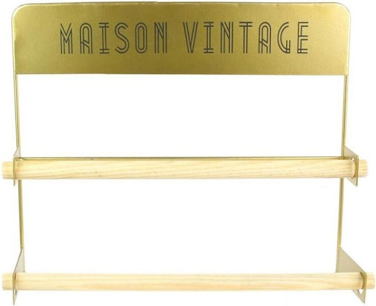 Wall Mounted Metallic Roll Dispenser Gold 45.6x8x28.3cm KA3039