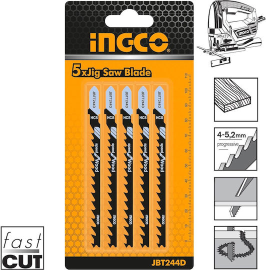 Ingco JBT244D Blade for Wood 74mm 5pcs