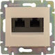 Legrand Valena Doppelter Netzsteckdose RJ45 ohne Rahmen Typ Cat6 in Beige Farbe 774147