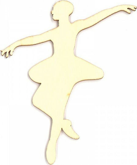 24193 Wooden Ballerina 10x8cm Thickness 3mm 6pcs