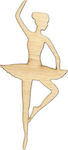 Wooden Ballerina 10x4.5cm Thickness 4mm 6pcs 24147------2