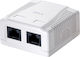 LogiLink Double External Network Socket RJ45 Type Cat6 In White Colour NP0072