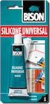 Bison Universal Silikon-Dichtungsmittel Hohe Temperatur Schimmelresistent für Holz Weiß 60ml 1Stück