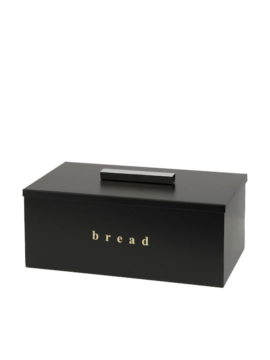 Pam & Co Inox Bread Box with Lid Black 40x22x16cm