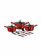 Berlinger Haus Metallic Line Pots Set from Aluminum Burgundy Collection with Stone Interior Coating 3 Pieces