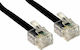 Powertech Flat Τηλεφωνικό Καλώδιο RJ11 6P4C 1m Μαύρο (CAB-T007)