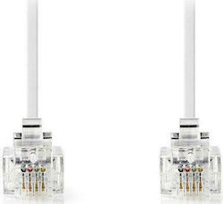 Nedis Flat Telephone Cable RJ11 6P4C 5m White (TCGP90200WT50)