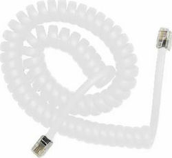 Cablexpert Spiral Telephone Cable RJ10 4P4C 2m White (TC4P4CS-2M-W GM-TC-SPIRAL-WHITE)