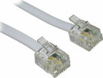 Powertech Flat Telephone Cable RJ11 6P4C 20m White (CAB-T028)