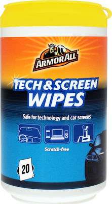 Armor All Tech & Screen Wipes Car Window Cleaning Wipes 20pcs