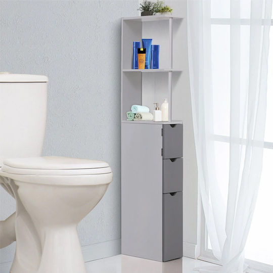 HomCom 834-114 Bathroom Column Cabinet Floor 15x33x136cm White
