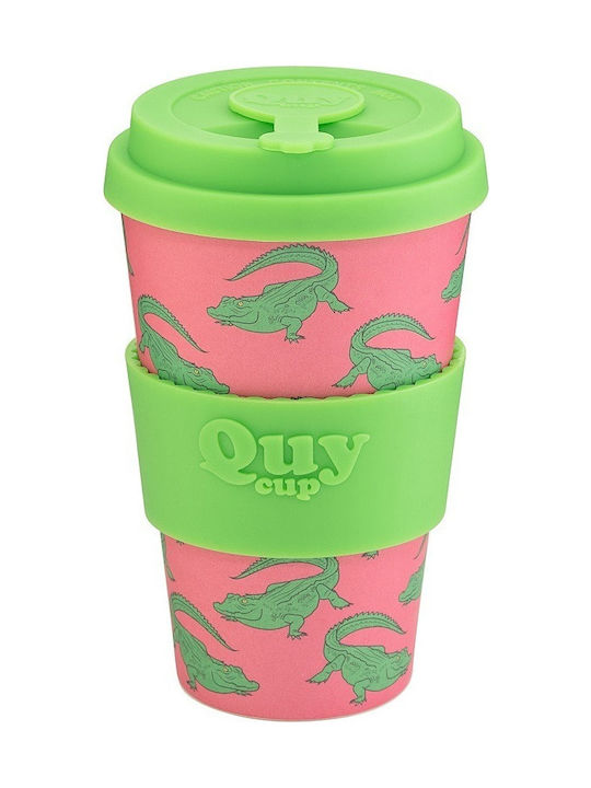 Cupa de bambus Quy Cup Crocodile 400ml