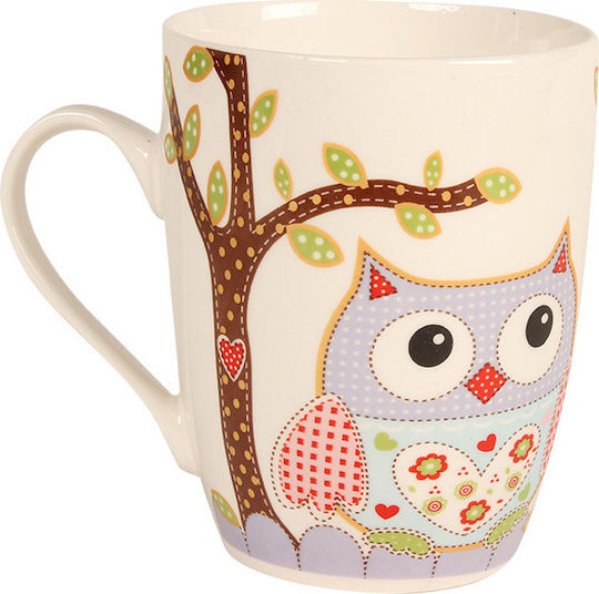 Keskor Owl Mug Ceramic Beige 360ml Keskor Owl Mug Ceramic Beige 360ml