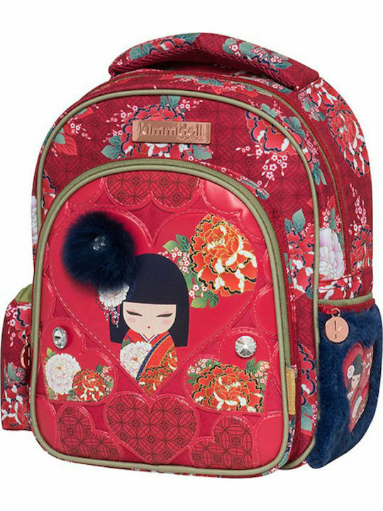 Santoro Kimmidoll Miwa School Bag Backpack Kindergarten Red with Water bottle holder