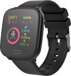 Forever JW-100 Smartwatch με Παλμογράφο (Μαύρο)