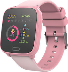 Forever JW-100 Smartwatch με Παλμογράφο (Ροζ)