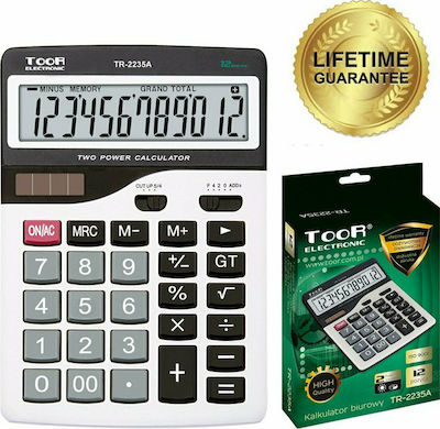 Toor Calculator 12 Digits in Silver Color