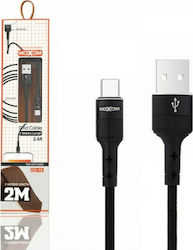 Moxom CC-73 Braided USB 2.0 σε micro USB 2m Μαύρο