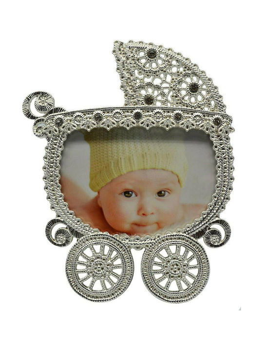 Ankor Photo Frame Silver Plated Καροτσάκι 9x9cm