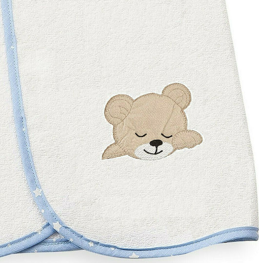 Dimcol Baby-Badetuch mit Kapuze Sleeping Bear Cub 11 Weiß 80x80cm