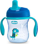 Chicco Training Cup Lernbecher Kunststoff mit Griffen Blue Dinosaur für 6m+m+ 200ml