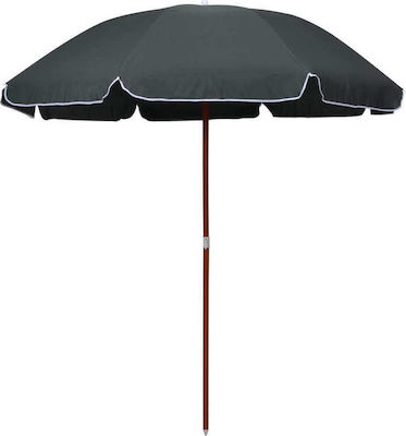 vidaXL Umbrelă de Plajă cu Diametru de 2.4m cu Protecție UV Gri