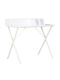 Secretary Desk Wooden White with Metal Legs 80x50x84cm