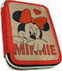 Gim Minnie Suede Pencil Case Full with 2 Compartments Fuchsia