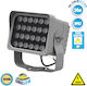 GloboStar FLOOD-XENA Outdoor Lamp LED Wall Washer 24W with Warm White Light IP67 Silver