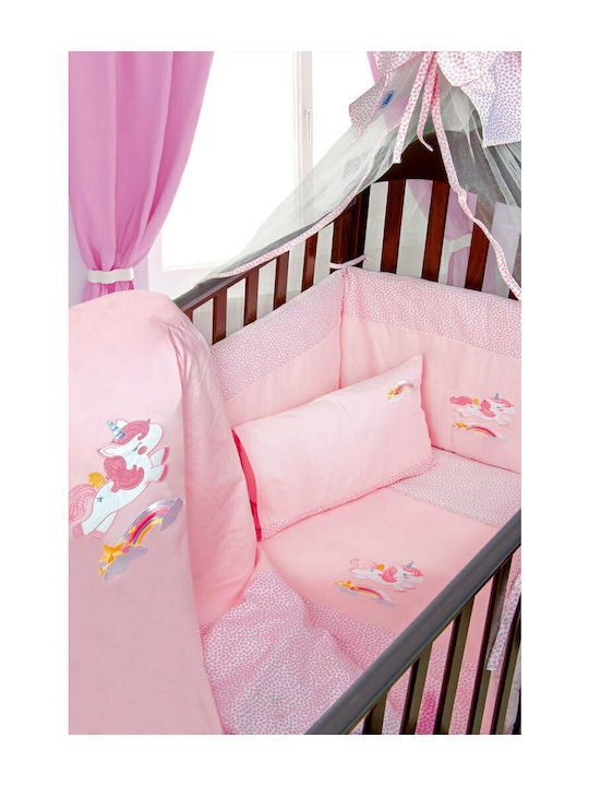 Dimcol Duvet Crib Cotton Unicorn Pink 100x140cm