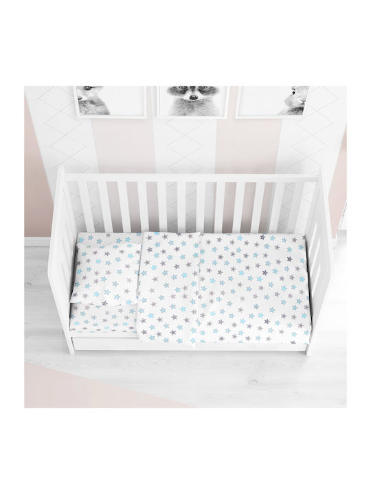 Dimcol Cotton Quilt For Crib Star 120x160cm 104 Sky Blue