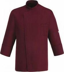 Egochef Mantel Koch Unisex Burgundisch mit Langärmelig