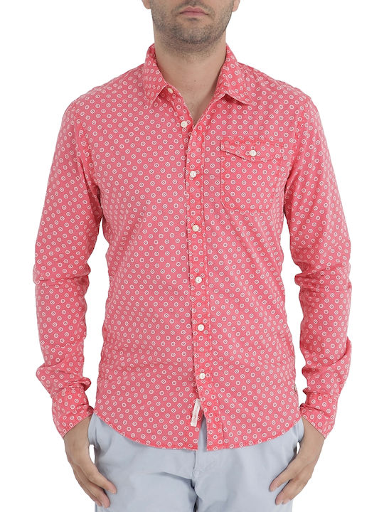 Scotch & Soda Βαμβακερό Πουκάμισο Ροζ