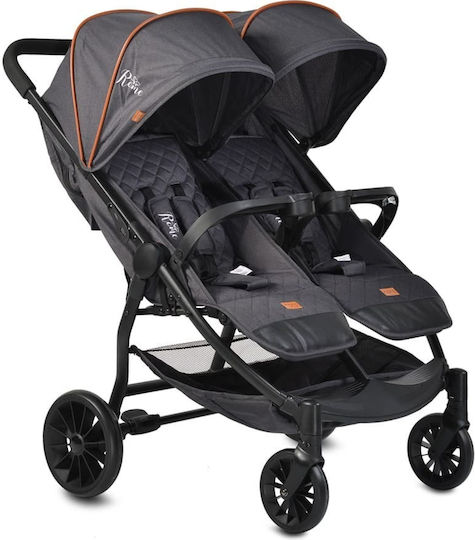 Cangaroo Rome Double Stroller Suitable for Newborn Black 11.5kg 107847