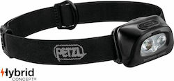 Petzl Wiederaufladbar Stirnlampe LED Wasserdicht IPX4 mit maximaler Helligkeit 350lm Tactikka Black