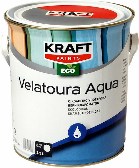 Kraft Velatoura Aqua Pool Ground Pad Ecological undercoat for varnishes White Suitable for Wood 2.5lt