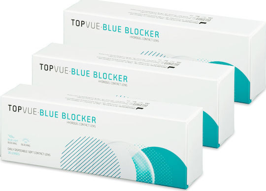 TopVue Blue Blocker Hydrogel Contact Lens 90 Daily Lentile de Contact Hidrogel cu Protecție UV