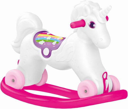 Dolu Cal balansoar 2 în 1 Unicorn Jucărie cu leagăn Unicorn pentru greutate maximă de 23kg Roz