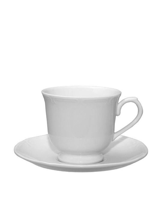 Espiel Classy Porcelain Tea Cup Set 250ml White 6pcs