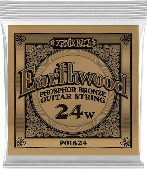 Ernie Ball Single Phosphor Bronze Strings 6pcs for Acoustic Guitar Earthwood 24"