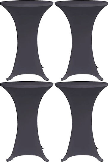 vidaXL Elastic Table Cover Gray Ø80cm 4pcs