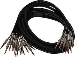 QuikLok Multi Kabel 6,3mm Stecker - 6,3mm Buchse 5m Schwarz 16Stück (QKL.1624.0001)