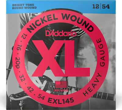 Daddario Set of Nickel Wound Strings for Electric Guitar XL Nickel Heavy 12 - 54"