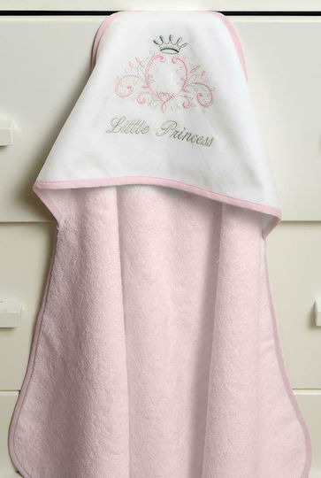 Baby Oliver Baby Hooded Bath Towel Little Princess Pink 75x75cm