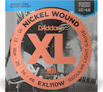 Daddario Set of Nickel Wound Strings for Electric Guitar XL Nickel Wound Third Regular Light 10 - 46"