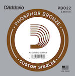 Daddario Single Phosphor Bronze String for Acoustic Guitar Single Wound .022"