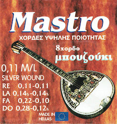 Mastro Silver Wound Strings 11 - 28 for Bouzouki