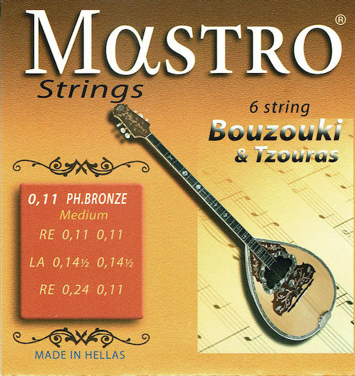 Mastro Set Bouzouki Strings Phosphor Bronze 11 - 24 Inches 6 String Bouzouki & Tzoura